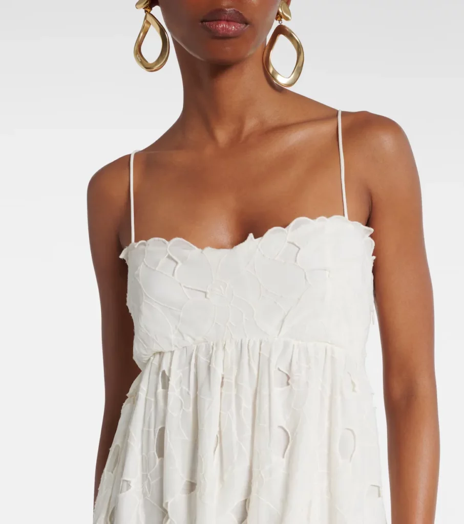 Marina Floral Cotton Organdy Midi Dress Full Size Image 4