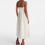 Marina Floral Cotton Organdy Midi Dress Thumbnail 3