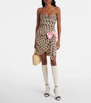 VALENTINO GARAVANI Bow-detail Silk Minidress