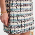 Embellished Checked Tweed Minidress Thumbnail 4