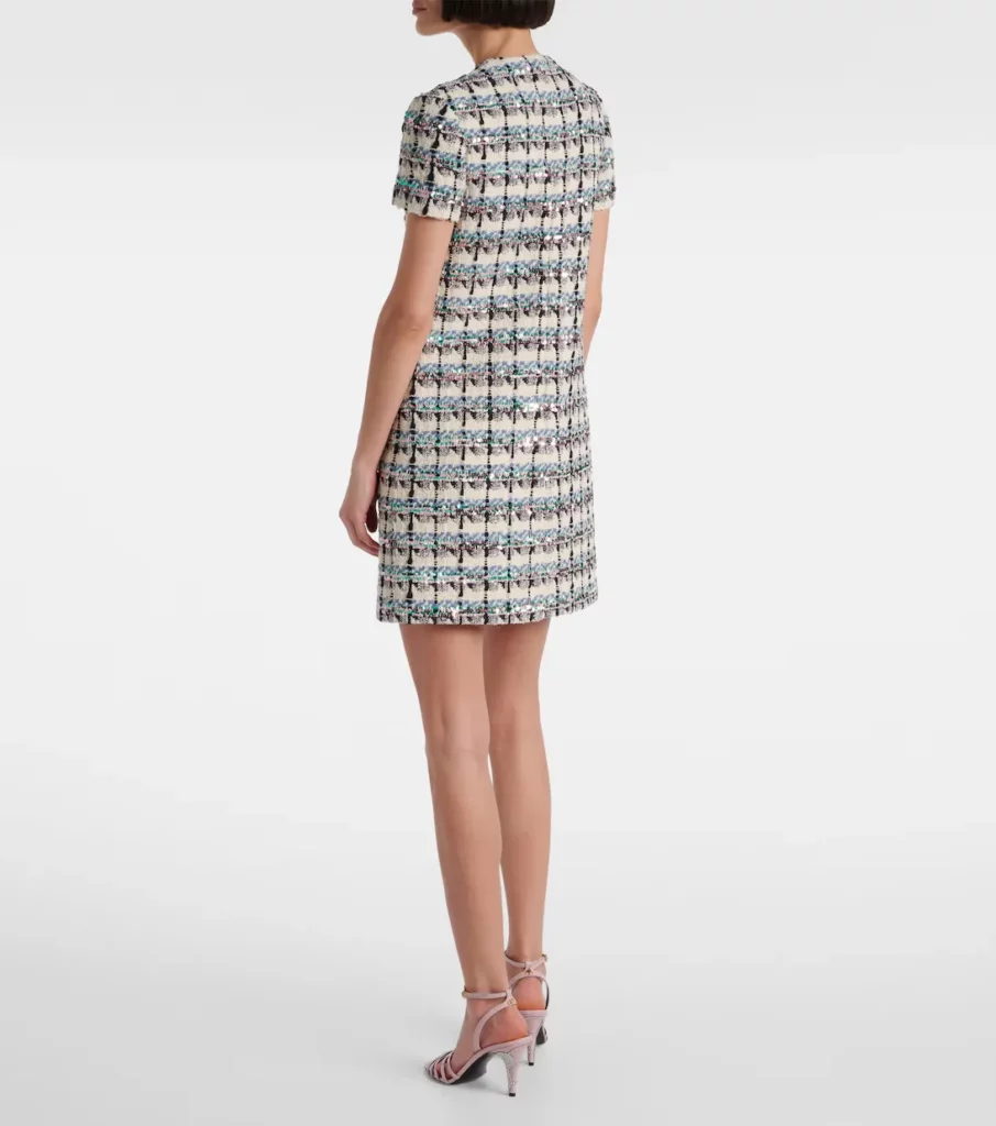 Embellished Checked Tweed Minidress Full Size Image 2