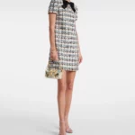 Embellished Checked Tweed Minidress Thumbnail 1