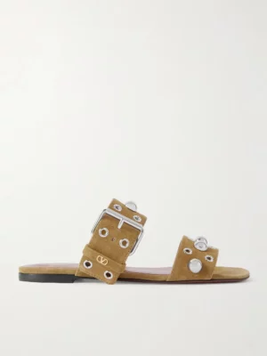 VALENTINO GARAVANI Nellcote Embellished Suede Slides