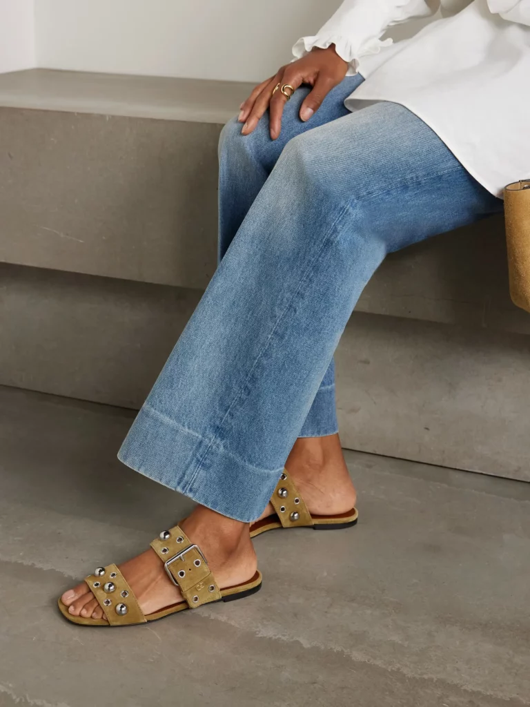 Nellcote Embellished Suede Slides Full Size Image 2