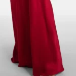 Caped Gathered Crepe Satin Gown Thumbnail 6