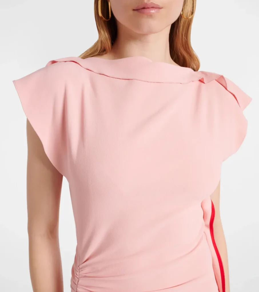 Draped Gathered Midi Dress Full Size Image 3