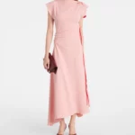 Draped Gathered Midi Dress Thumbnail 1
