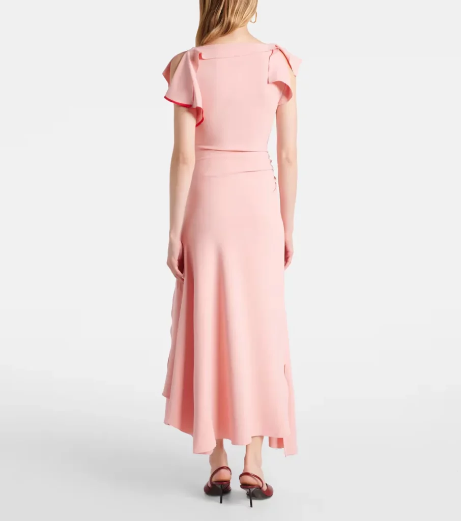 Draped Gathered Midi Dress Full Size Image 6
