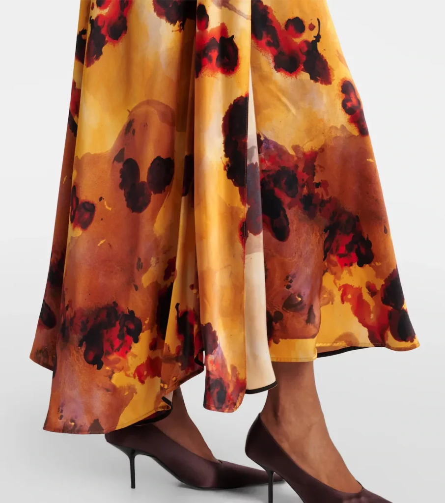Gathered Lace-trimmed Silk Satin Gown Full Size Image 2