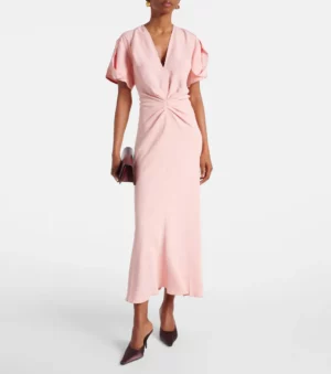VICTORIA BECKHAM Gathered Midi Dress