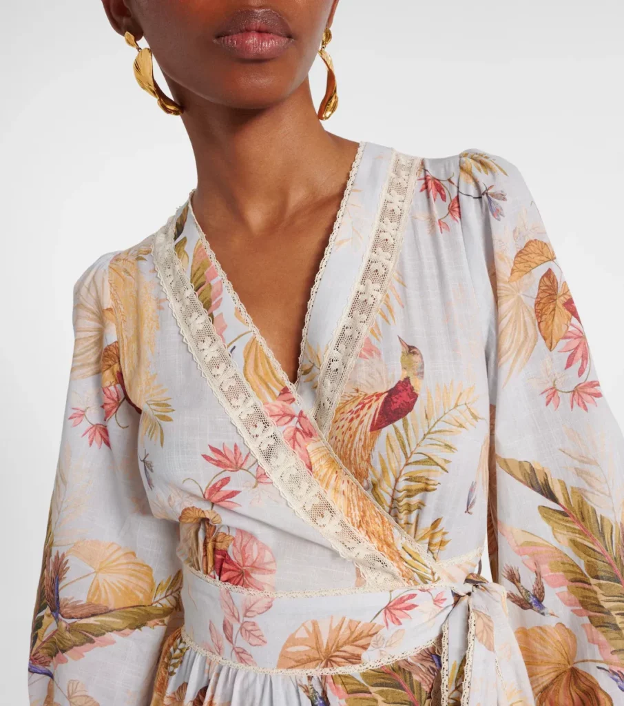 Ascension Floral Ruffled Cotton Midi Dress Full Size Image 3