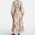 Ascension Floral Ruffled Cotton Midi Dress Thumbnail 4