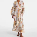 Ascension Floral Ruffled Cotton Midi Dress Thumbnail 1