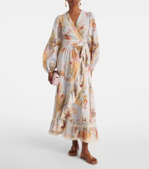 ZIMMERMANN Ascension Floral Ruffled Cotton Midi Dress