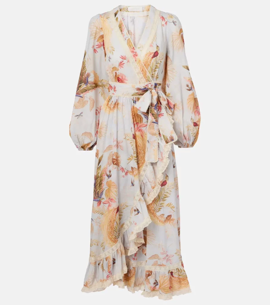 Ascension Floral Ruffled Cotton Midi Dress Full Size Image 2