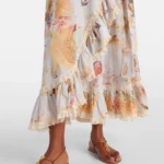 Ascension Floral Ruffled Cotton Midi Dress Thumbnail 6