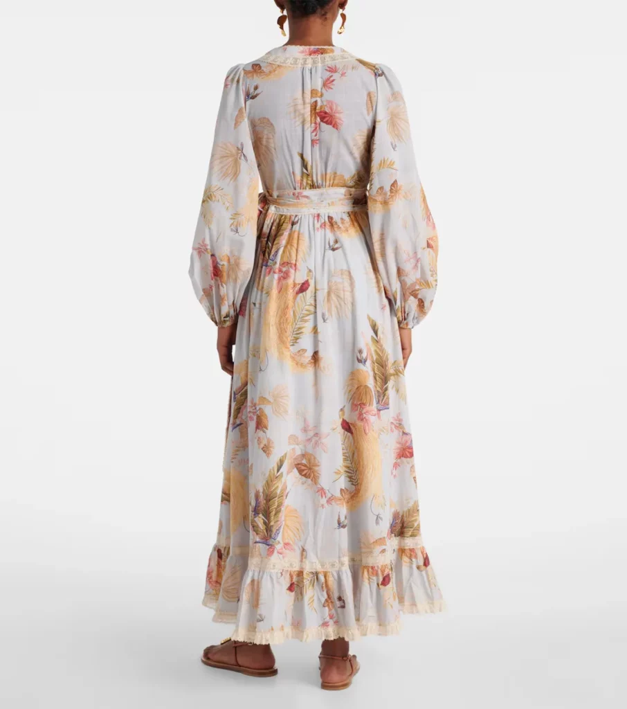 Ascension Floral Ruffled Cotton Midi Dress Full Size Image 4