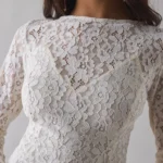 Milana Gardenia Lace Boatneck Bell Sleeve Mini Dress Thumbnail 3