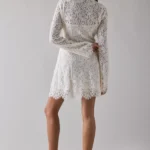 Milana Gardenia Lace Boatneck Bell Sleeve Mini Dress Thumbnail 2