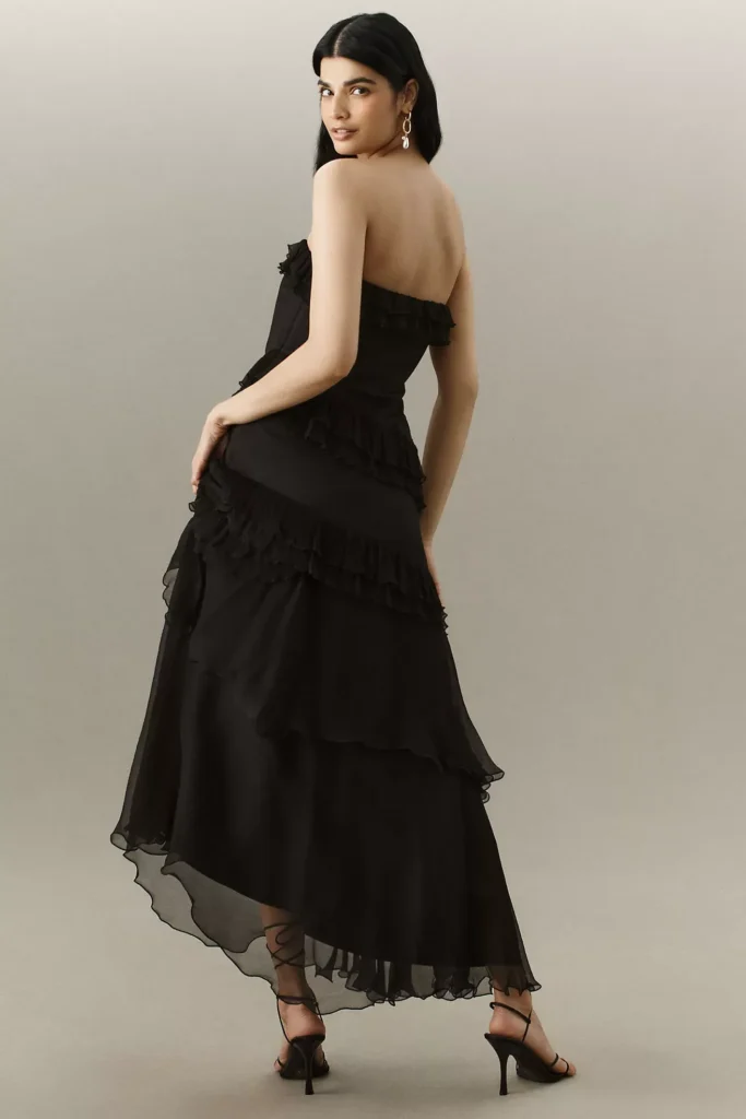 Harrison Silk Strapless Maxi Dress Full Size Image 2