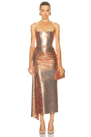 ALEX PERRY Strapless Drape Dress