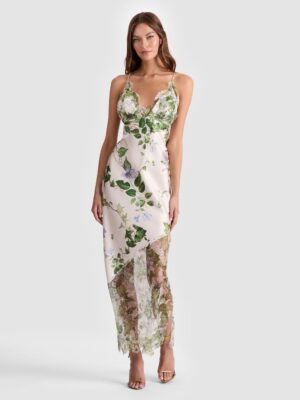 ALICE + OLIVIA Claudia Open Back Maxi Dress