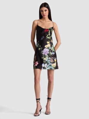 ALICE + OLIVIA Harmony Cowl Back Slip Dress