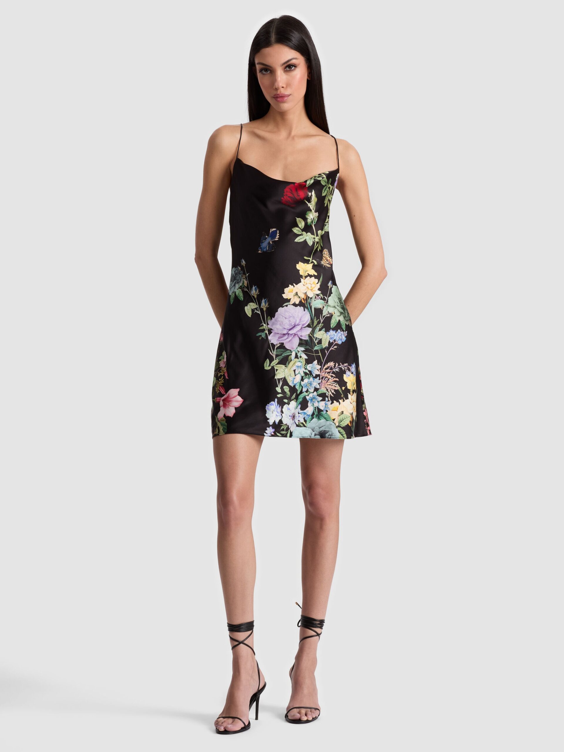 ALICE + OLIVIA Harmony Cowl Back Slip Dress