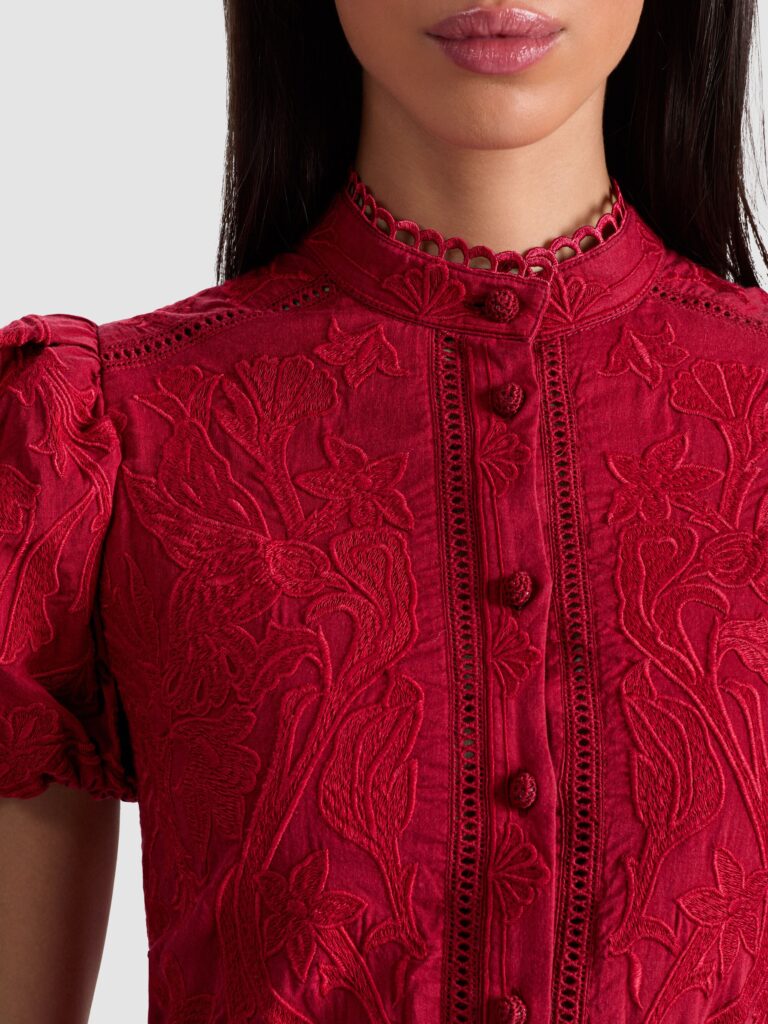 Loryn Embroidered Shirt Dress Full Size Image 2