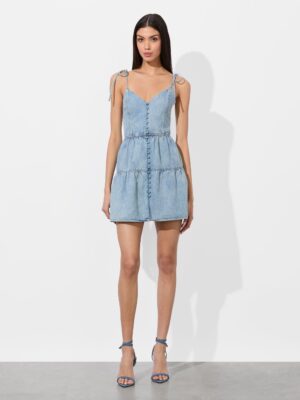 ALICE + OLIVIA Shanti Denim Mini Dress