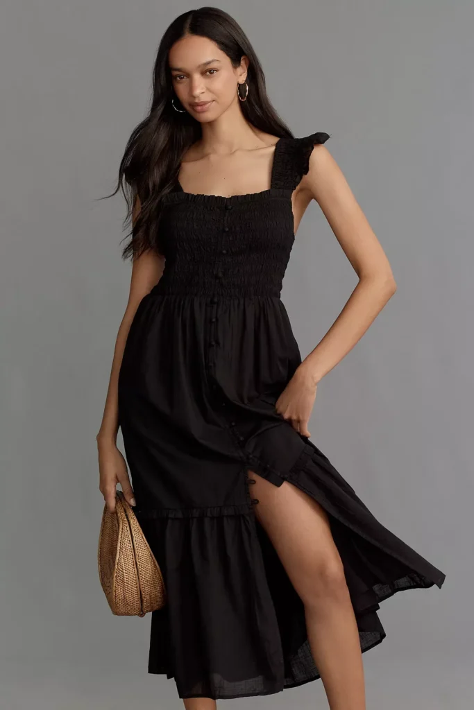 The Peregrine Square-Neck Midi Dress Full Size Image 3