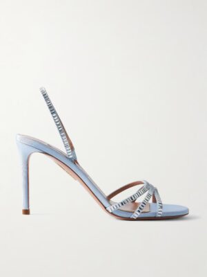 AQUAZZURA Memoire Crystal-Embellished Grosgrain Sandals
