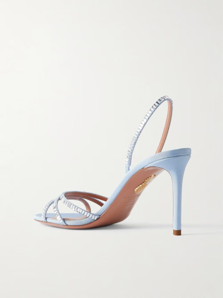 Memoire Crystal-Embellished Grosgrain Sandals Full Size Image 3