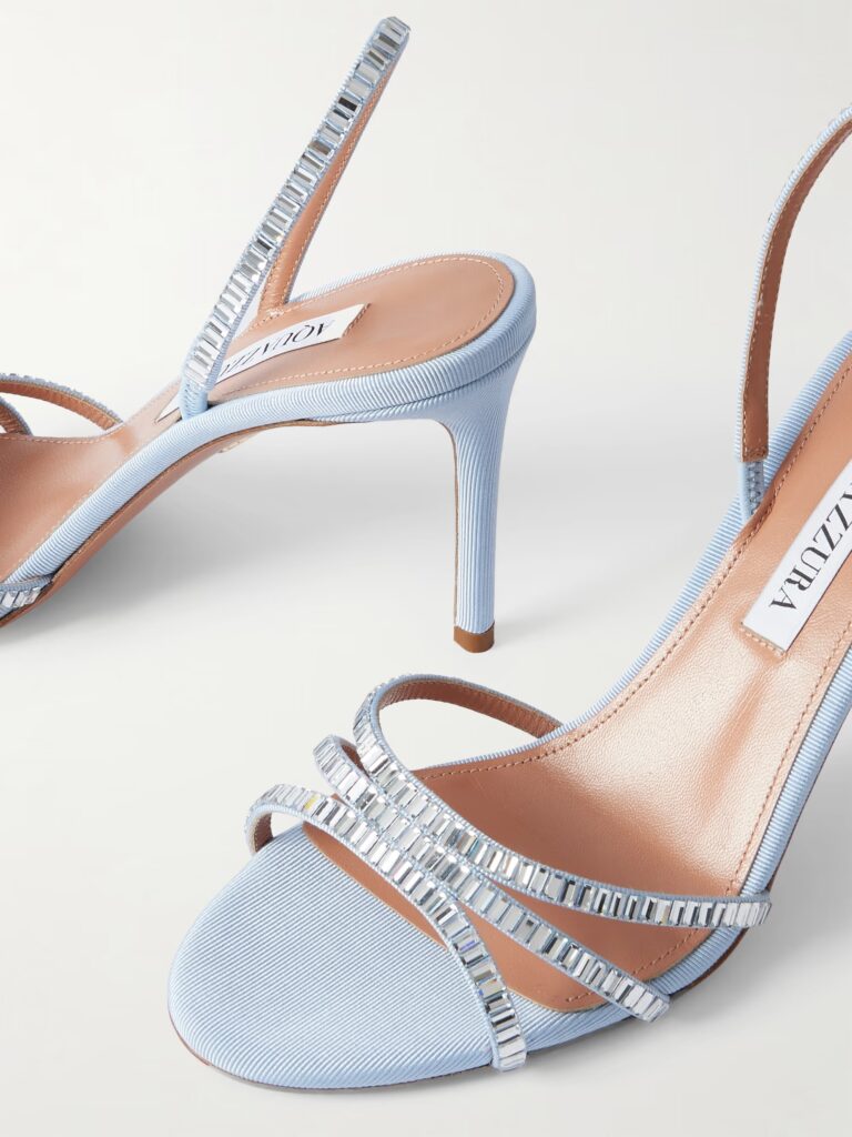 Memoire Crystal-Embellished Grosgrain Sandals Full Size Image 2