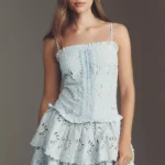 Kaiya Eyelet Ruffled Tiered Mini Dress Thumbnail 3