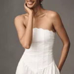 Strapless Basque-Waist Midi Dress Thumbnail 2