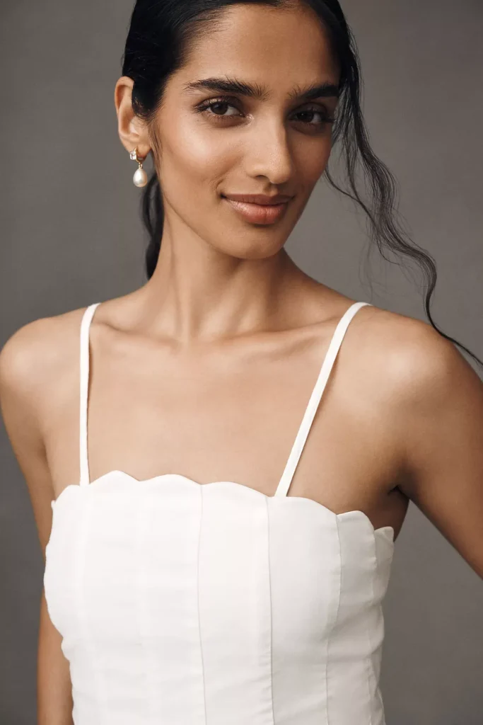 Strapless Basque-Waist Midi Dress Full Size Image 4