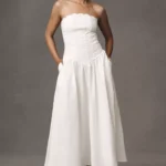 Strapless Basque-Waist Midi Dress Thumbnail 1