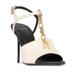 95MM Chain-Link & Leather T-Strap Sandals Thumbnail 3