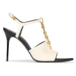 95MM Chain-Link & Leather T-Strap Sandals Thumbnail 1
