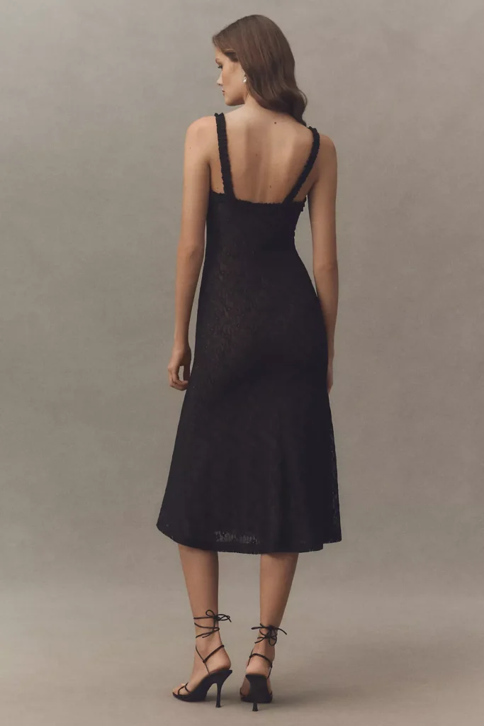 Alegra Sleeveless V-Neck Stretch Lace Midi Dress Full Size Image 3