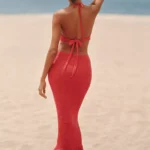 Starla Magenta Cutout Midi Dress Thumbnail 3