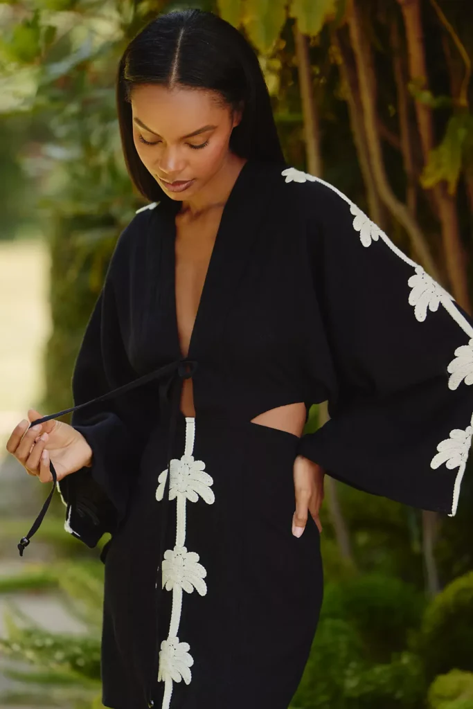 Palm Cutout Mini Kaftan Full Size Image 3
