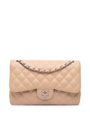 CHANEL PRE-OWNED Jumbo Classic Caviar Double Flap Shoulder Bag