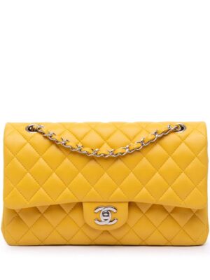CHANEL PRE-OWNED Medium Classic Lambskin Double Flap Shoulder Bag
