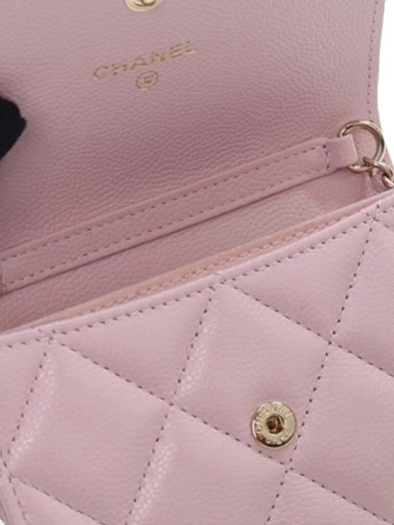 Quilted Caviar Coco Candy Card Holder on Chain Crossbody Bag Full Size Image 2
