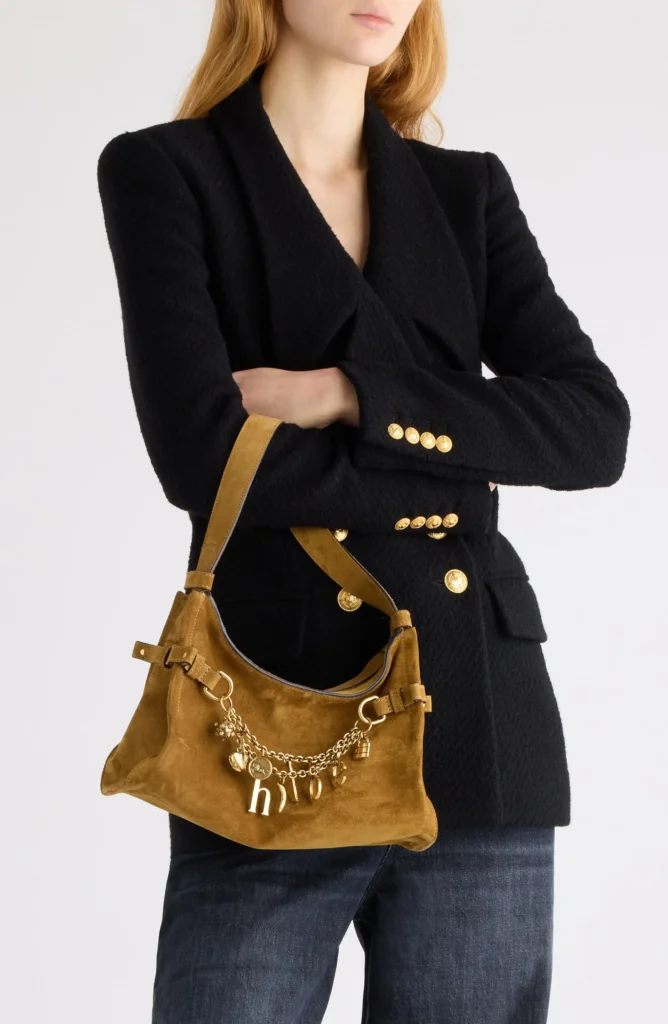 Charms Suede Hobo Bag Full Size Image 4