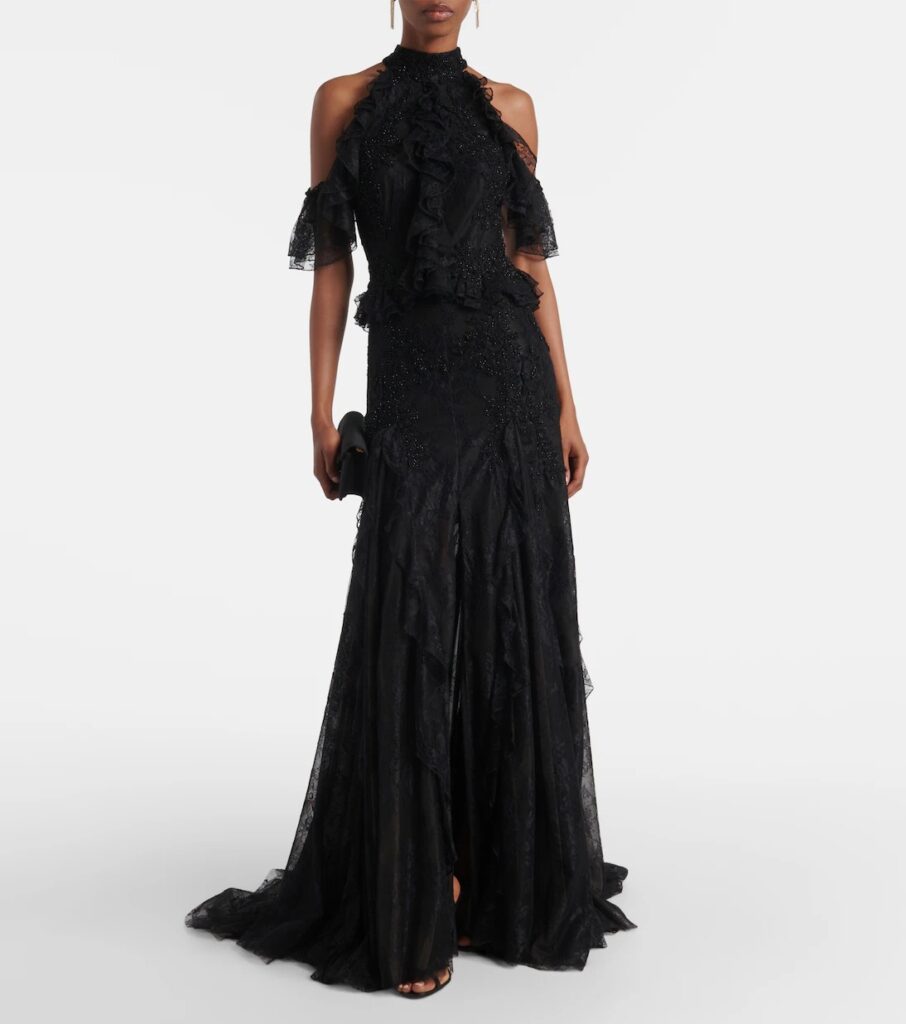 Halterneck Lace Gown Full Size Image 1