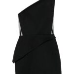 Asymmetric-Neckline Mini Dress Thumbnail 5