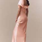 Eden Satin Puff-Sleeve Column Maxi Dress Thumbnail 3
